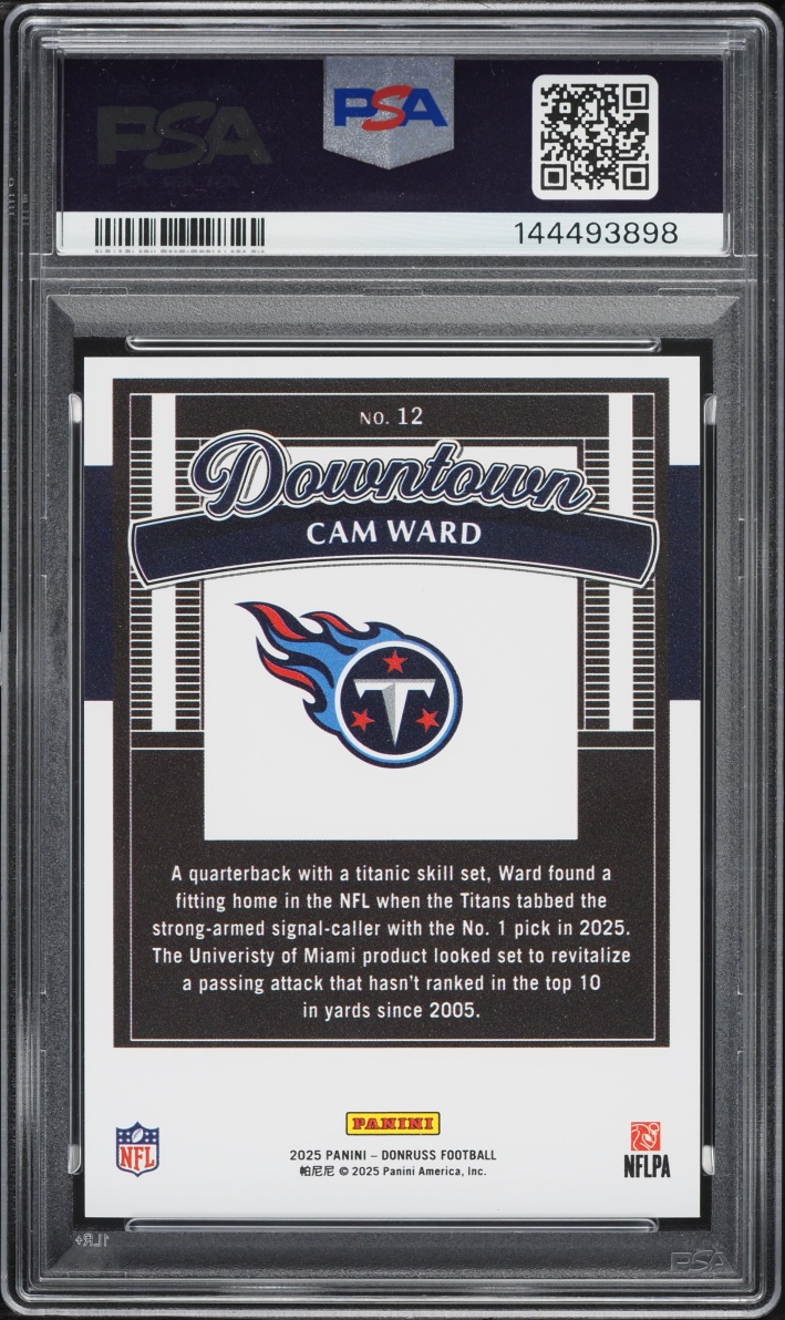 2025 Donruss Downtown Cam Ward ROOKIE #12 PSA 9 MINT