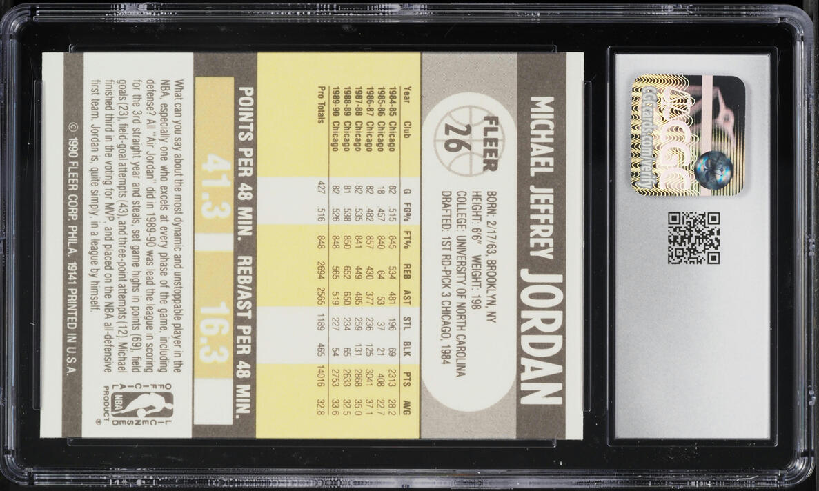 1990 Fleer Basketball Michael Jordan #26 CGC 8.5 NM-MT+