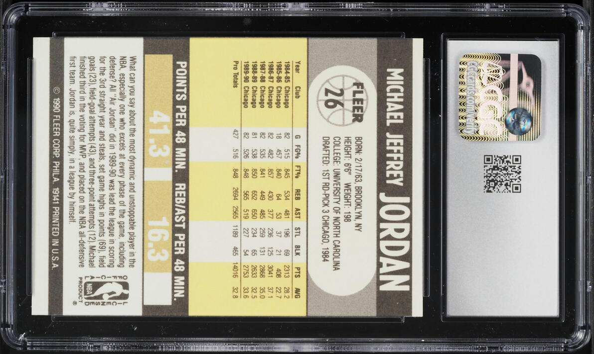 1990 Fleer Basketball Michael Jordan #26 CGC 7.5 NRMT+