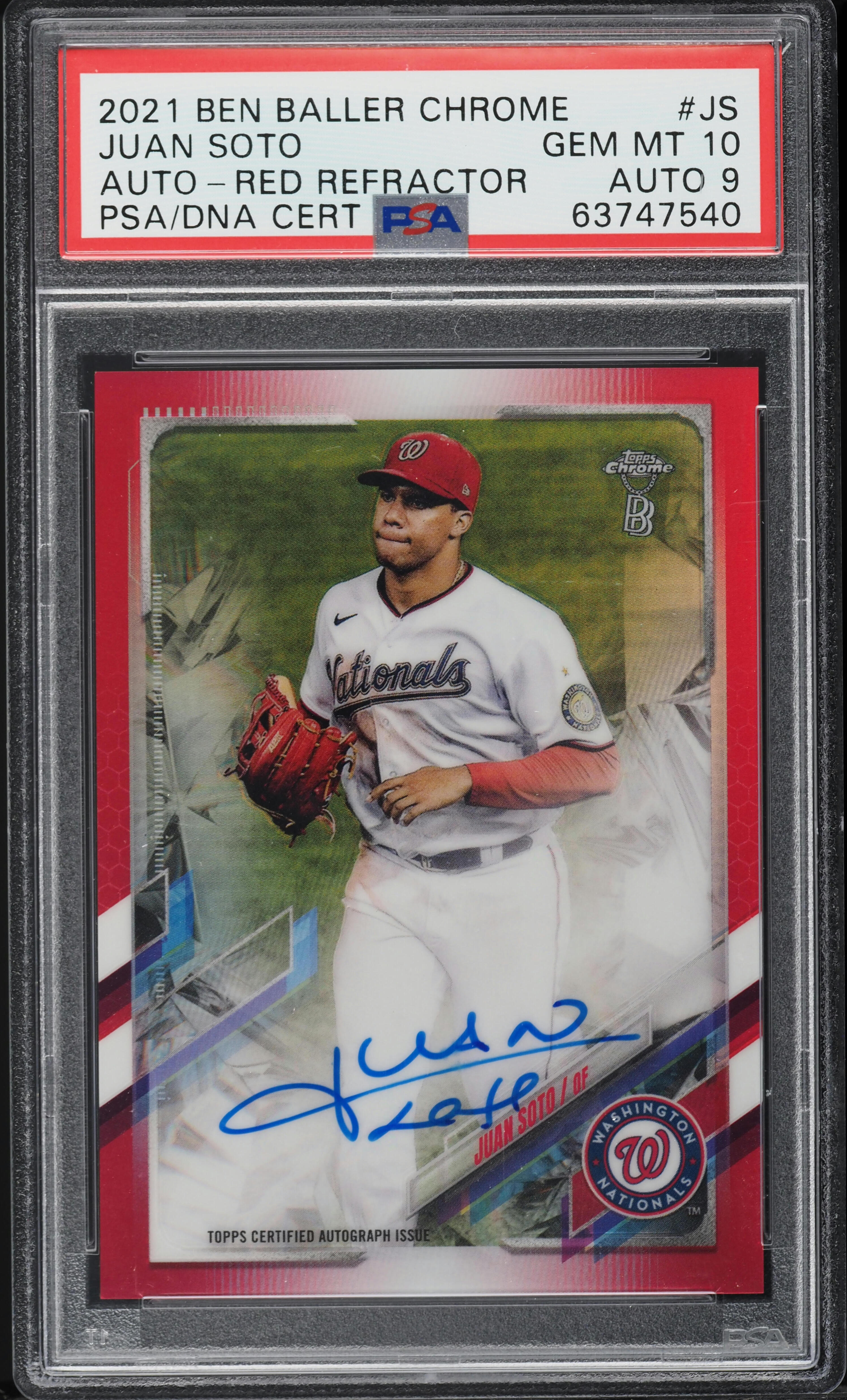 その他 Juan Soto auto psa10 topps 2021 Topps Chrome Ben Baller Red Refractor Juan Soto AUTO