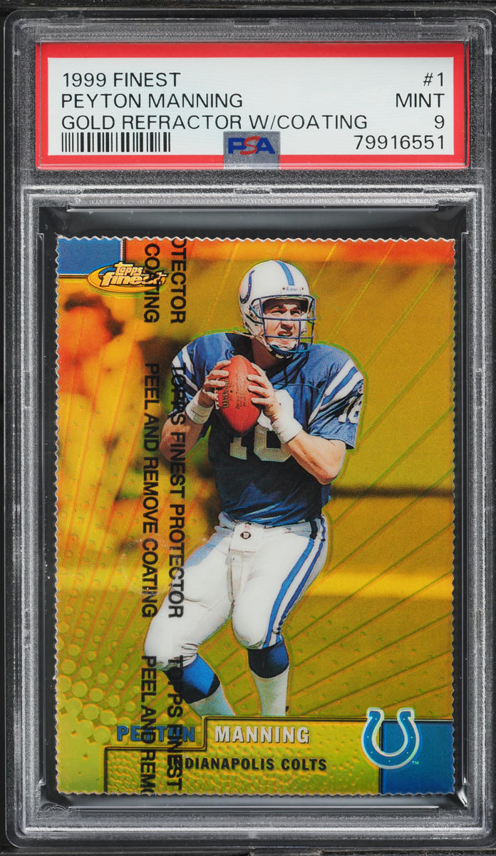 1999 Finest Gold Refractor w/ Coating Peyton Manning /100 #1 PSA 9 MINT
