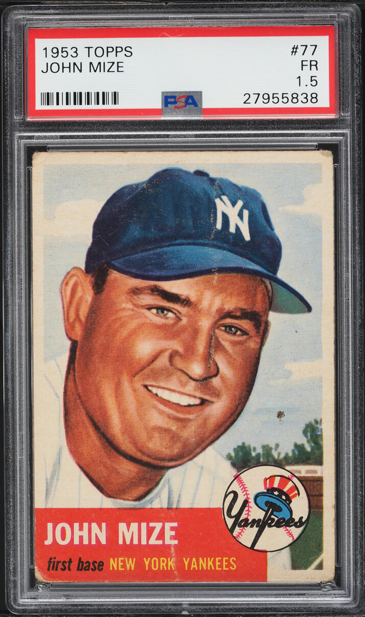 1953 Topps John Mize #77 PSA 1.5 FR