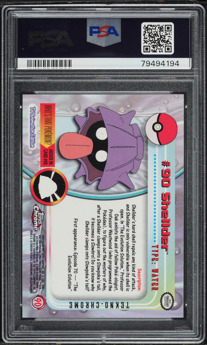 2000 Topps Chrome Pokemon Series 2 Tekno Shellder #90 PSA 10 GEM MINT