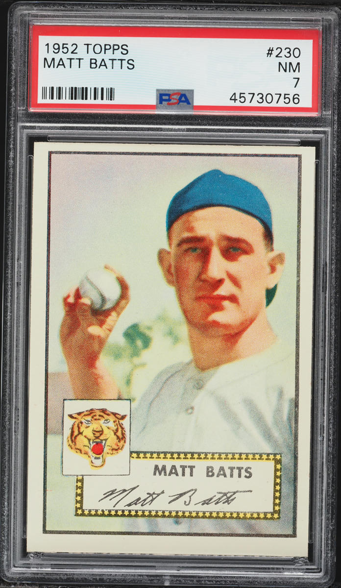 1952 Topps Matt Batts #230 PSA 7 NRMT