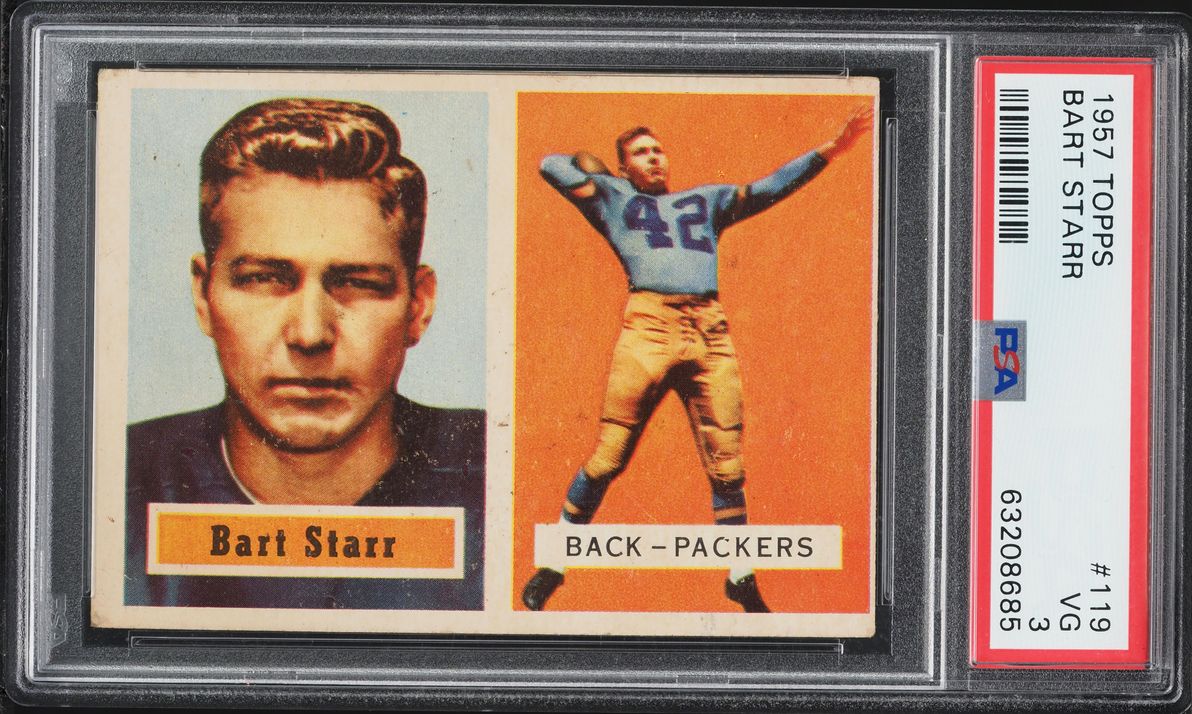 1957 Topps Football Bart Starr ROOKIE #119 PSA 3 VG