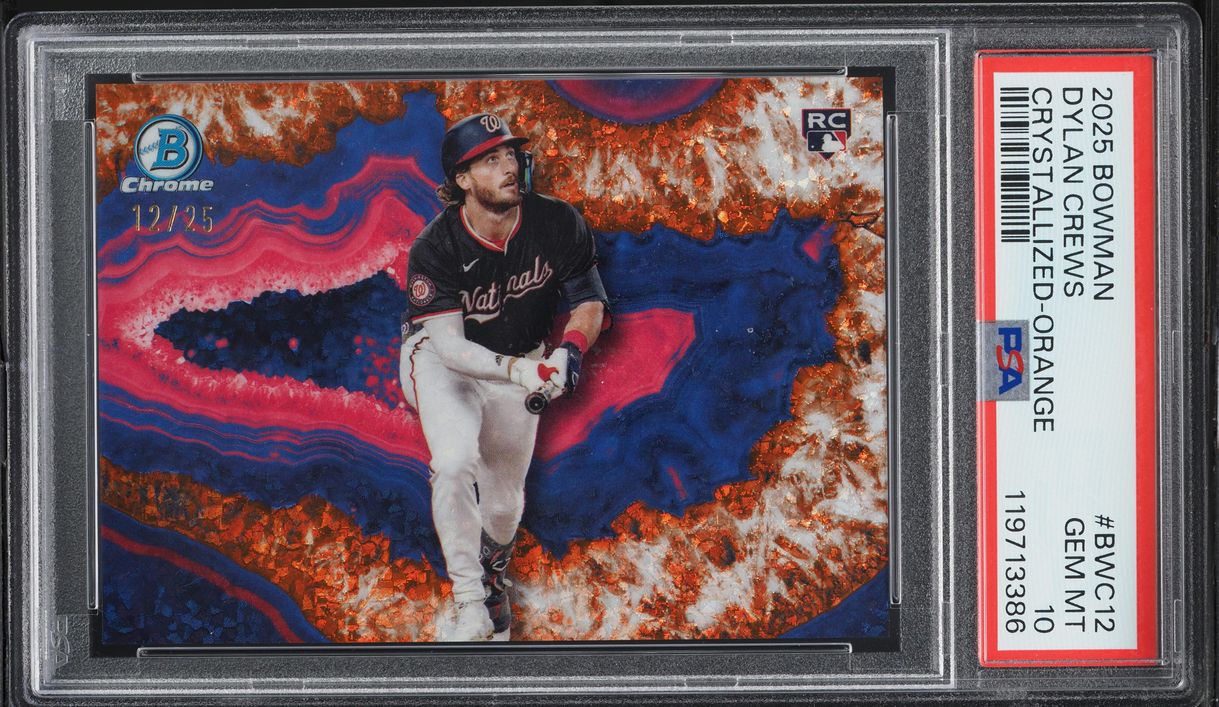 2025 Bowman Crystallized Orange Dylan Crews ROOKIE /25 #BWC-12 PSA 10 GEM MINT