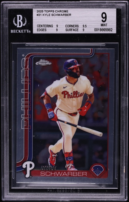 2025 Topps Chrome Kyle Schwarber #31 BGS 9 MINT