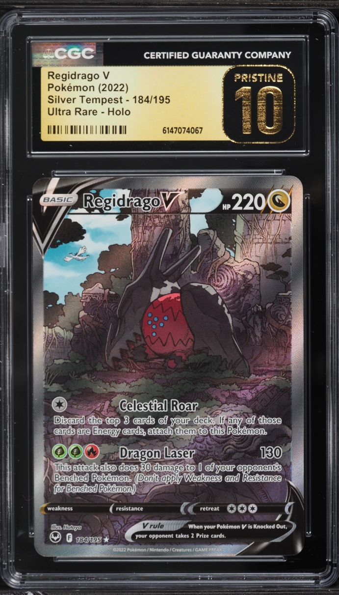 2022 Pokemon Sword & Shield Silver Tempest Alt Art Regidrago V #184 CGC 10 PRISTINE
