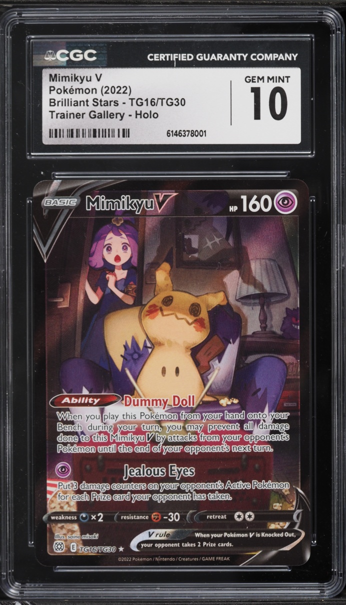 2022 Pokemon Sword & Shield Brilliant Stars CHR Mimikyu V #TG16 CGC 10 GEM MINT