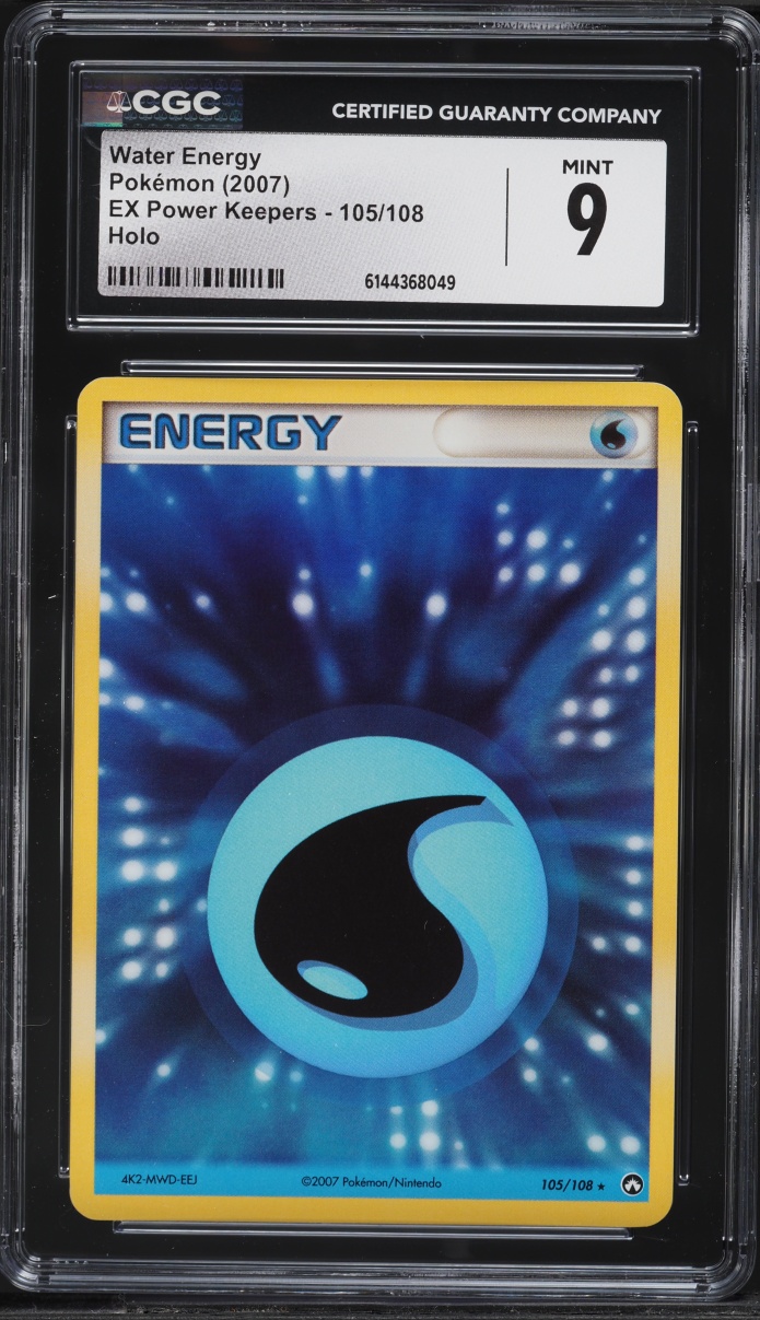 2007 Pokemon EX Power Keepers Holo Water Energy #105 CGC 9 MINT