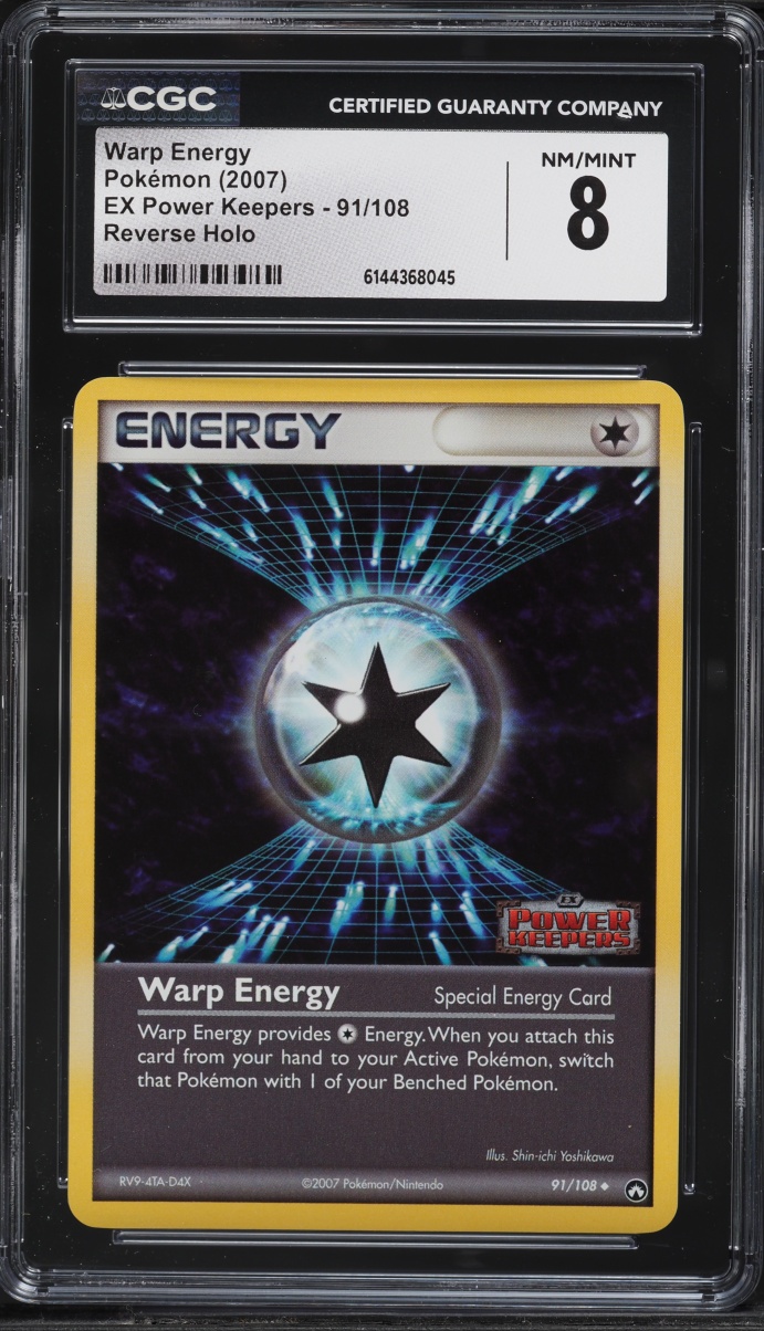 2007 Pokemon EX Power Keepers Reverse Holo Warp Energy #91 CGC 8 NM-MT