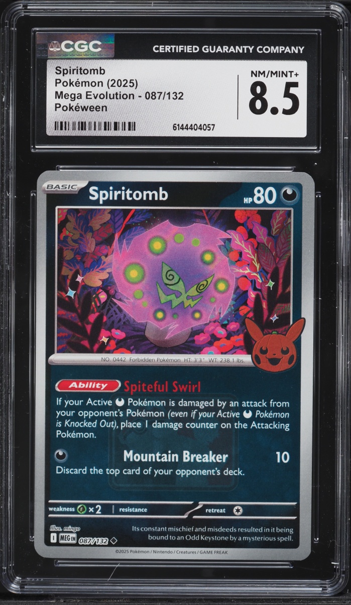 2025 Pokemon Mega Evolution Pokeween Spiritomb #87 CGC 8.5 NM-MT+