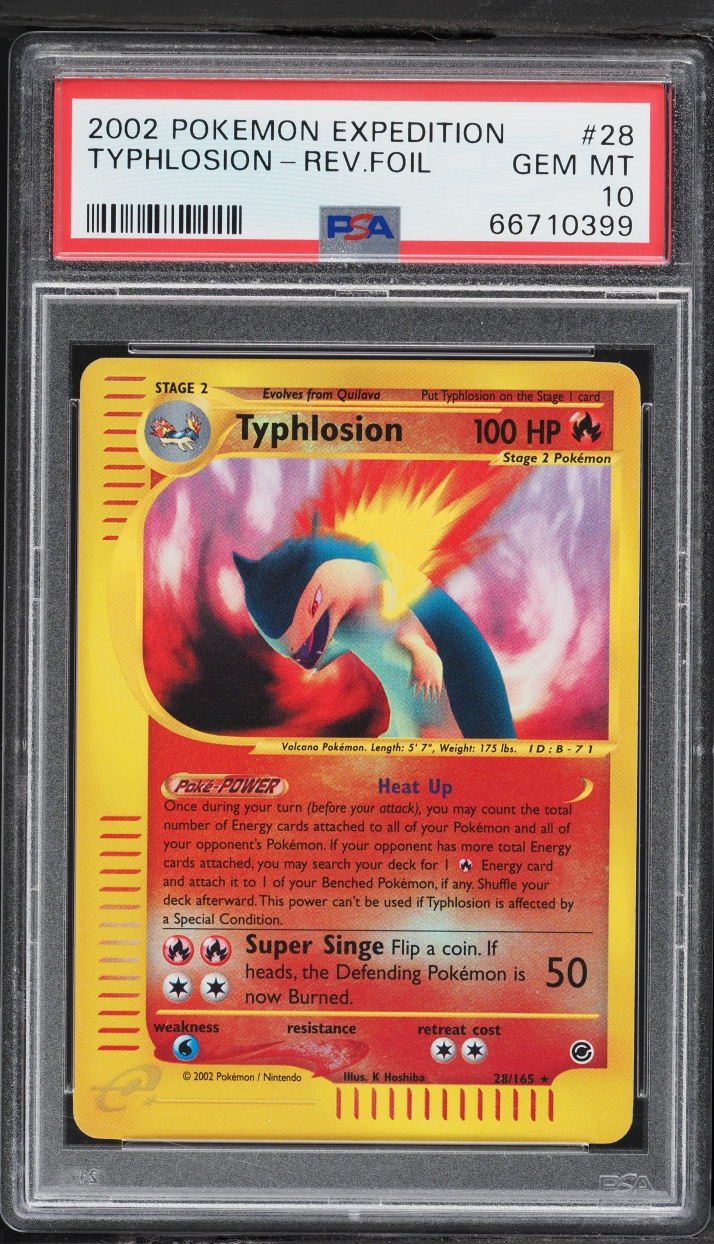 2002 Pokemon Expedition Reverse Holo Typhlosion #28 PSA 10 GEM MINT on ...