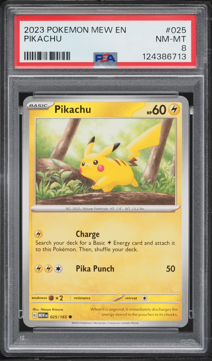 2023 Pokemon Scarlet & Violet 151 Pikachu #025 PSA 8 NM-MT