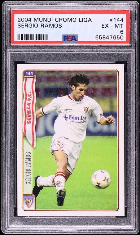 2004 Mundi Cromo Liga Sergio Ramos ROOKIE #144 PSA 6 EXMT