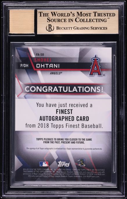2018 Finest Shohei Ohtani ROOKIE AUTO #FA-SO BGS 9.5 GEM MINT