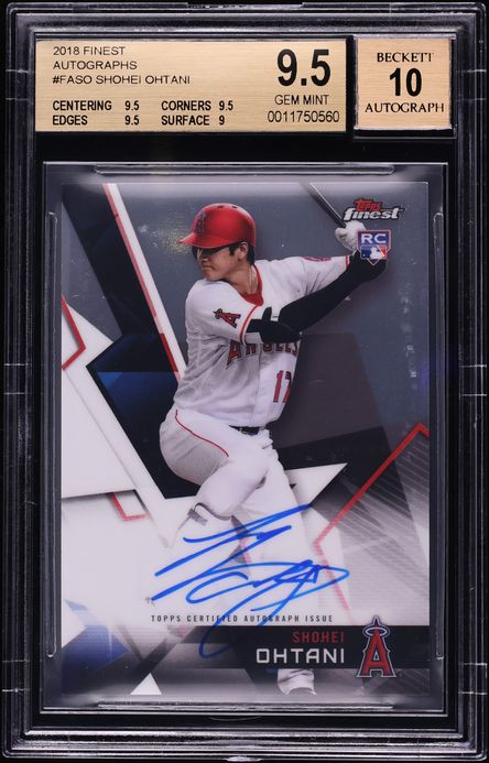 2018 Finest Shohei Ohtani ROOKIE AUTO #FA-SO BGS 9.5 GEM MINT