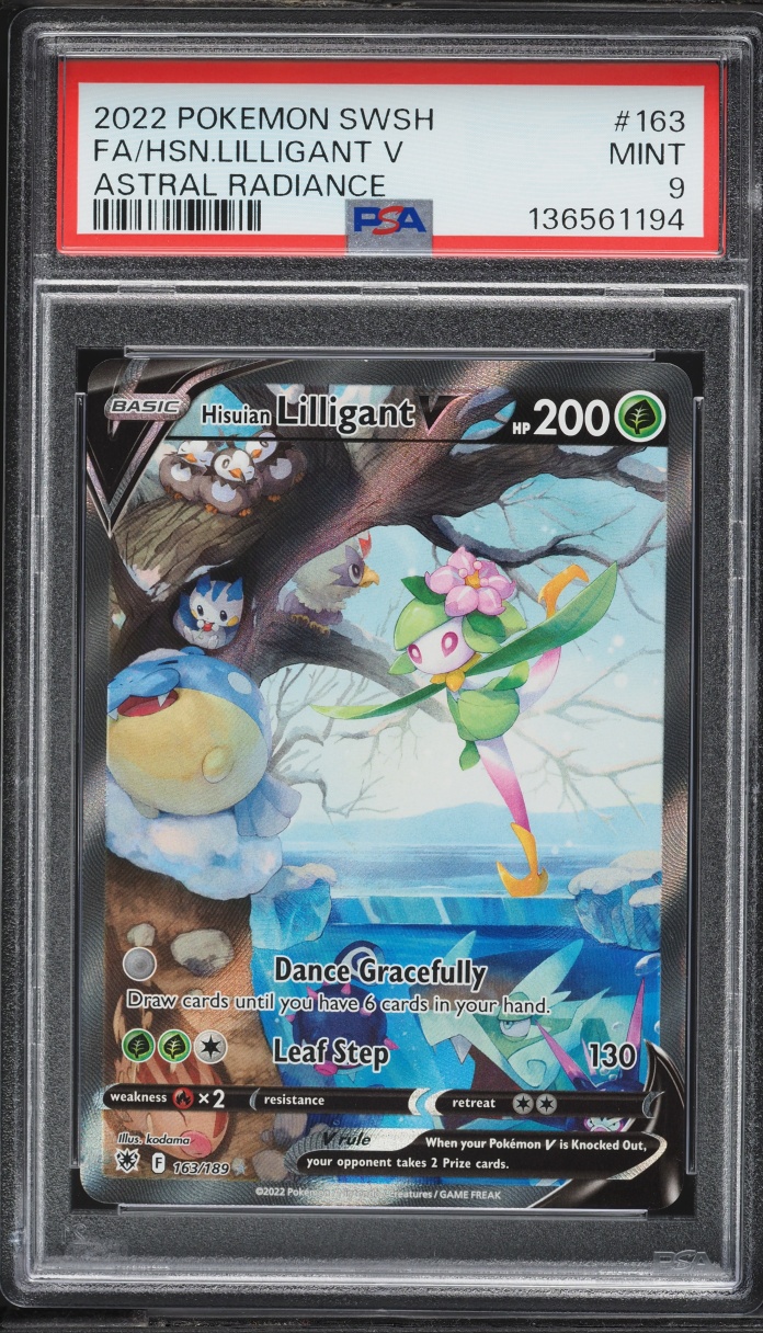 2022 Pokemon Sword & Shield Astral Radiance Full Art Hisuian Lilligant V #163 PSA 9 MINT