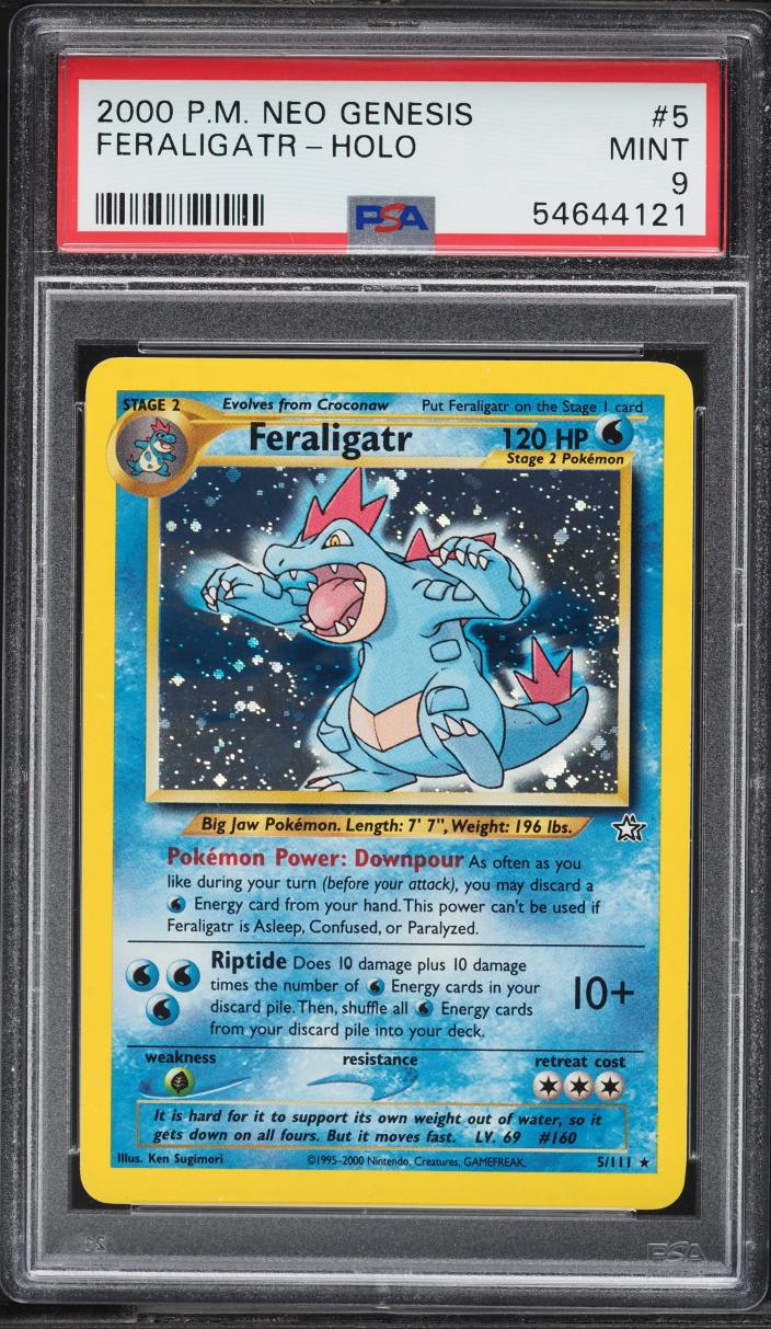 2000 Pokemon Neo Genesis Holo Feraligatr #5 PSA 9 MINT