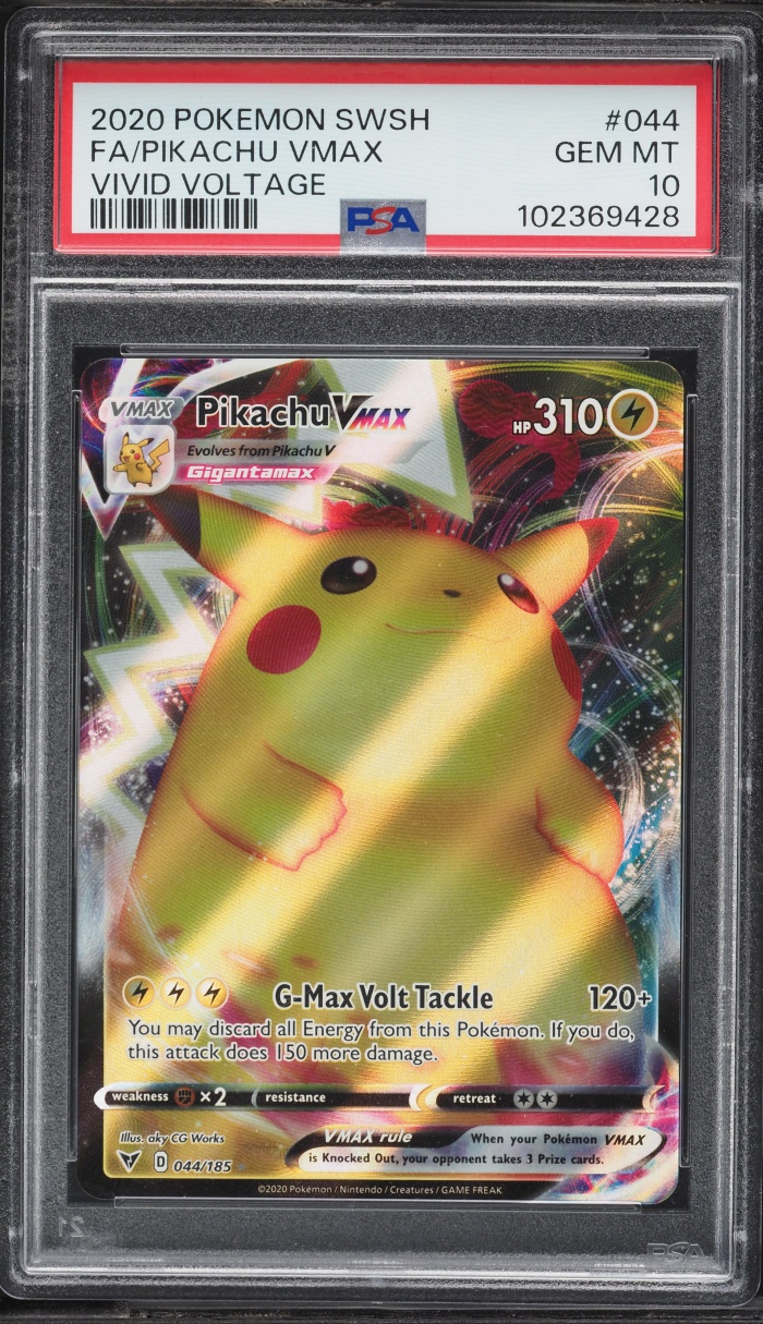 2020 Pokemon Sword & Shield Vivid Voltage Full Art Pikachu VMAX #44 PSA 10 GEM MINT