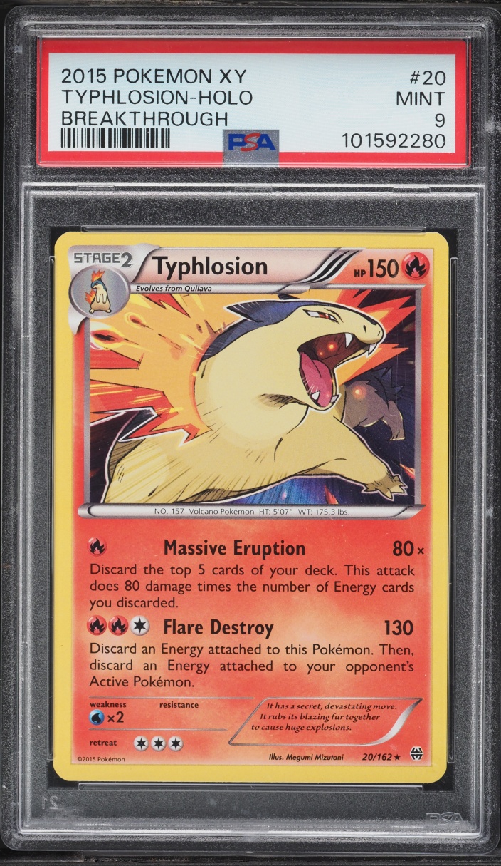 2015 Pokemon XY Breakthrough Holo Typhlosion #20 PSA 9 MINT