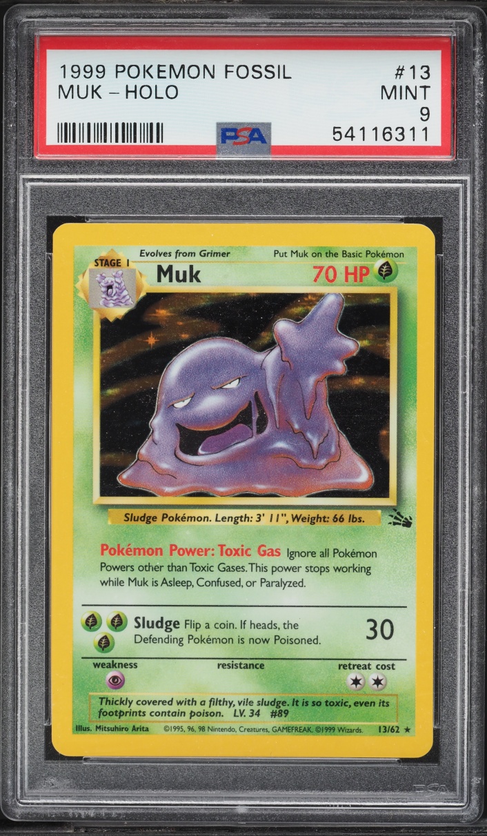 1999 Pokemon Fossil Holo Muk #13 PSA 9 MINT