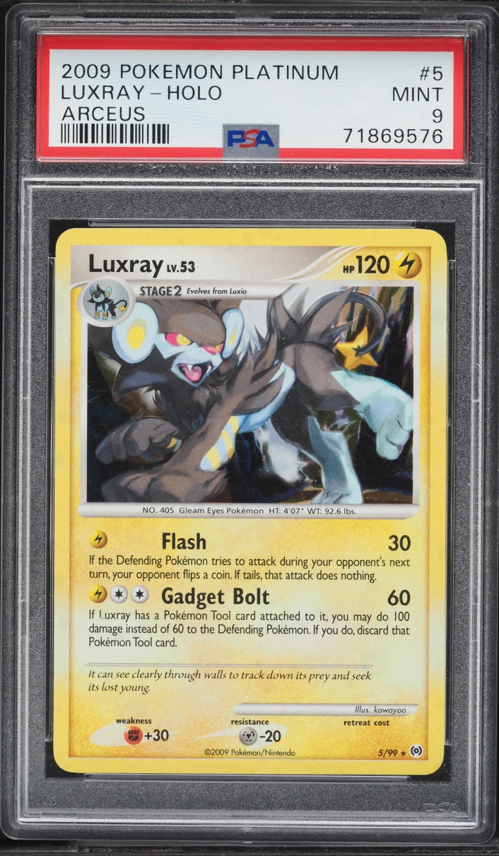 2009 Pokemon Platinum Arceus Holo Luxray #5 PSA 9 MINT
