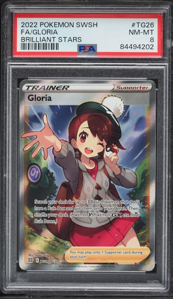 2022 Pokemon Sword & Shield Brilliant Stars CHR Gloria #TG26 PSA 8 NM-MT