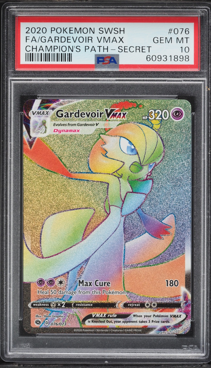 2020 Pokemon Sword & Shield Champion's Path Rainbow Rare Gardevoir VMAX #76 PSA 10 GEM MINT