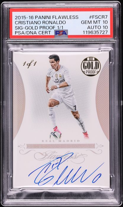 2015 Panini Flawless Signatures Gold Proof Cristiano Ronaldo AUTO DNA 10 1/1 #FS-CR7 PSA 10 GEM