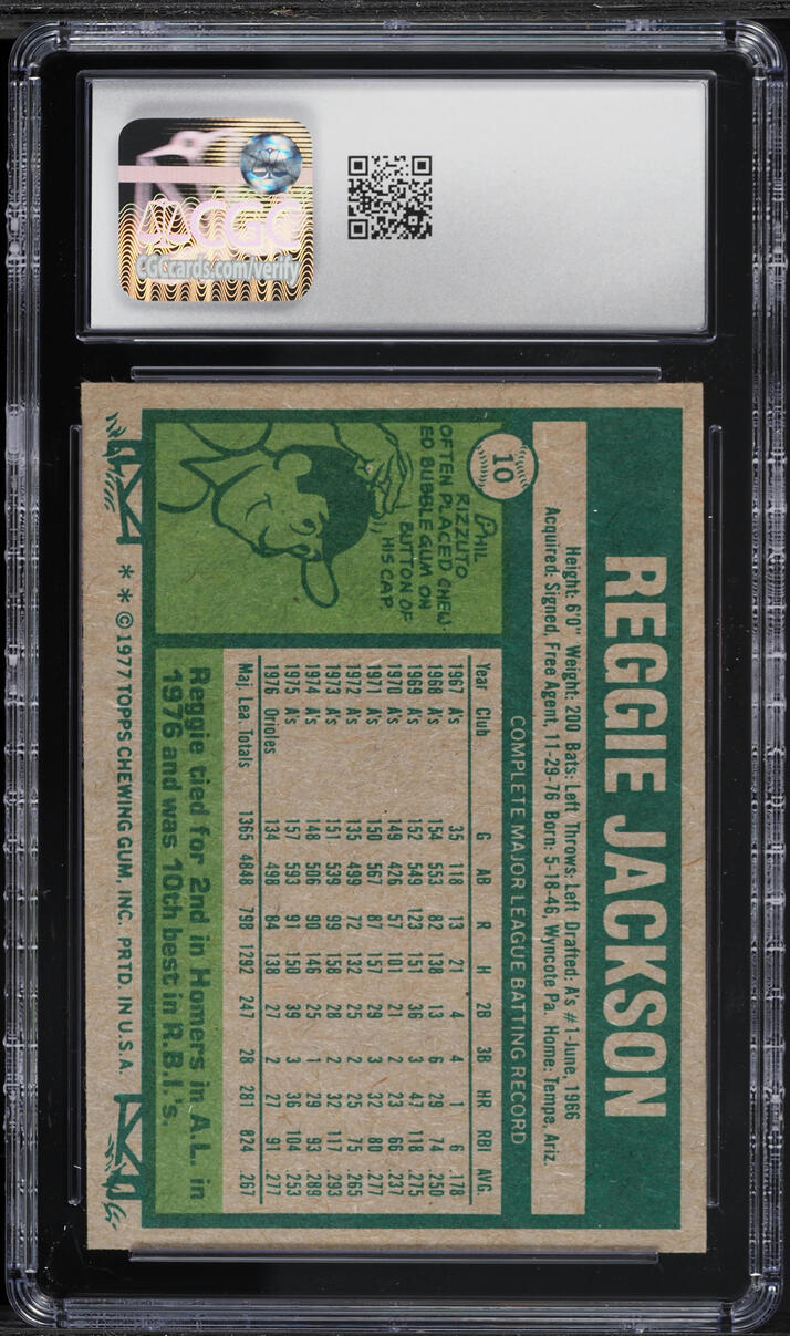 1977 Topps Reggie Jackson #10 CGC 7.5 NRMT+