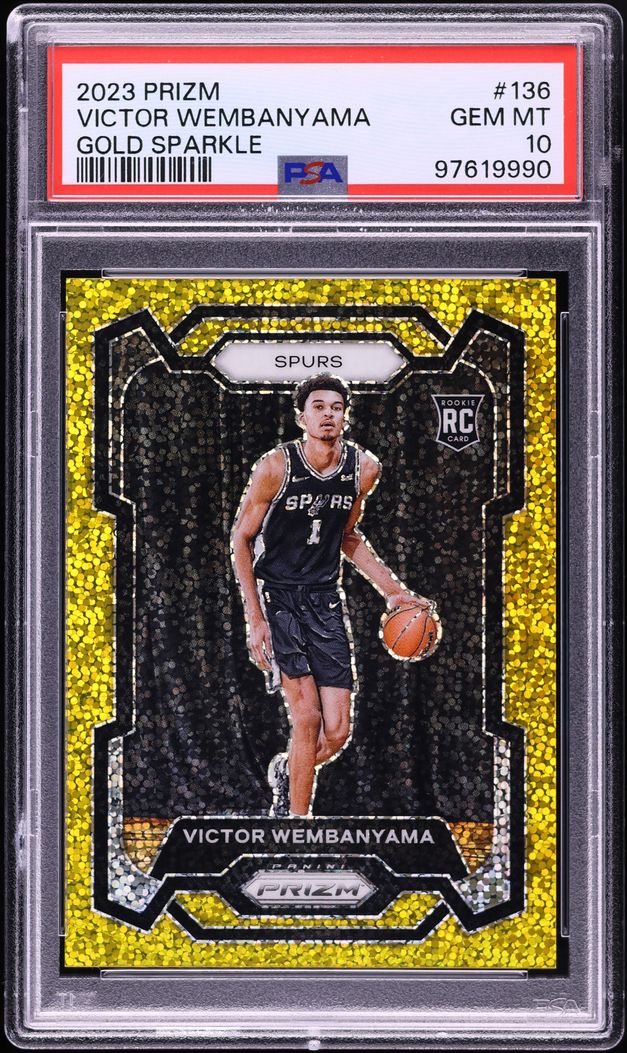 2023 Panini Prizm Gold Sparkle Victor Wembanyama ROOKIE /24 #136 PSA 10 GEM MINT