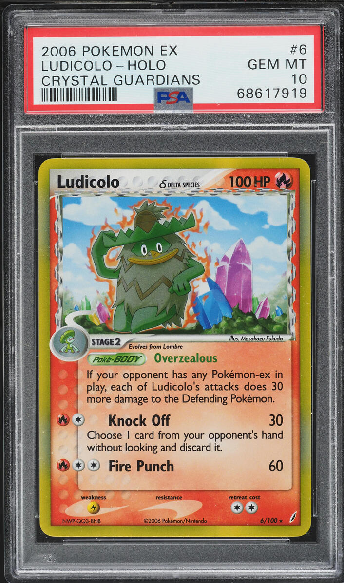 2006 Pokemon EX Crystal Guardians Holo Ludicolo #6 PSA 10 GEM MINT