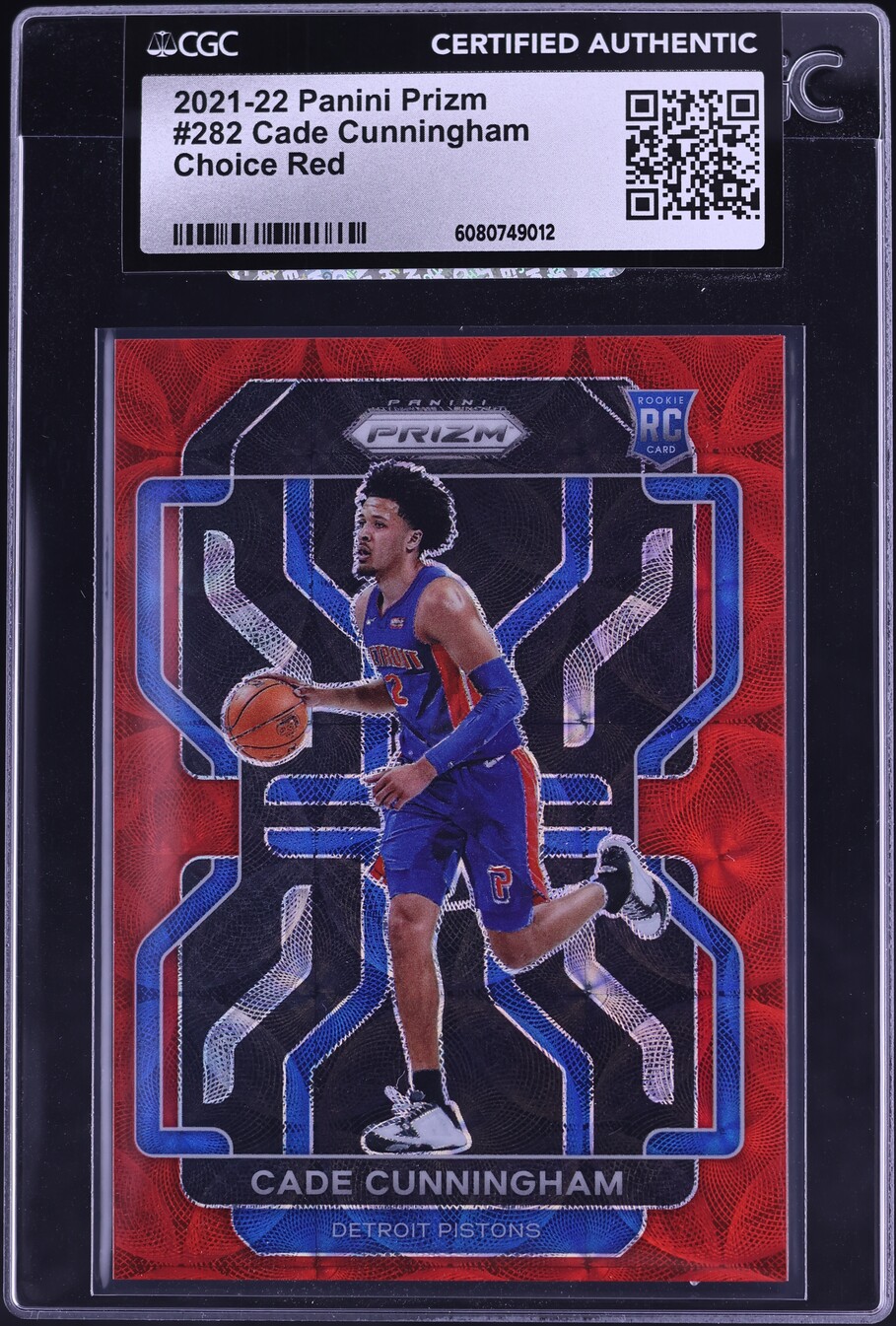 2021 Panini Prizm Choice Red Cade Cunningham ROOKIE /88 #282 CGC AUTH