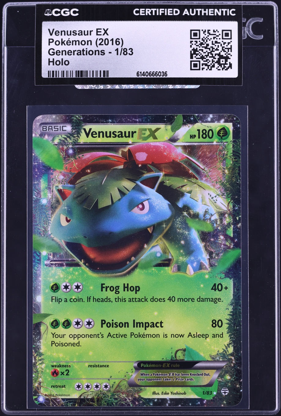 2016 Pokemon XY Generations Holo Venusaur EX #1 CGC AUTH