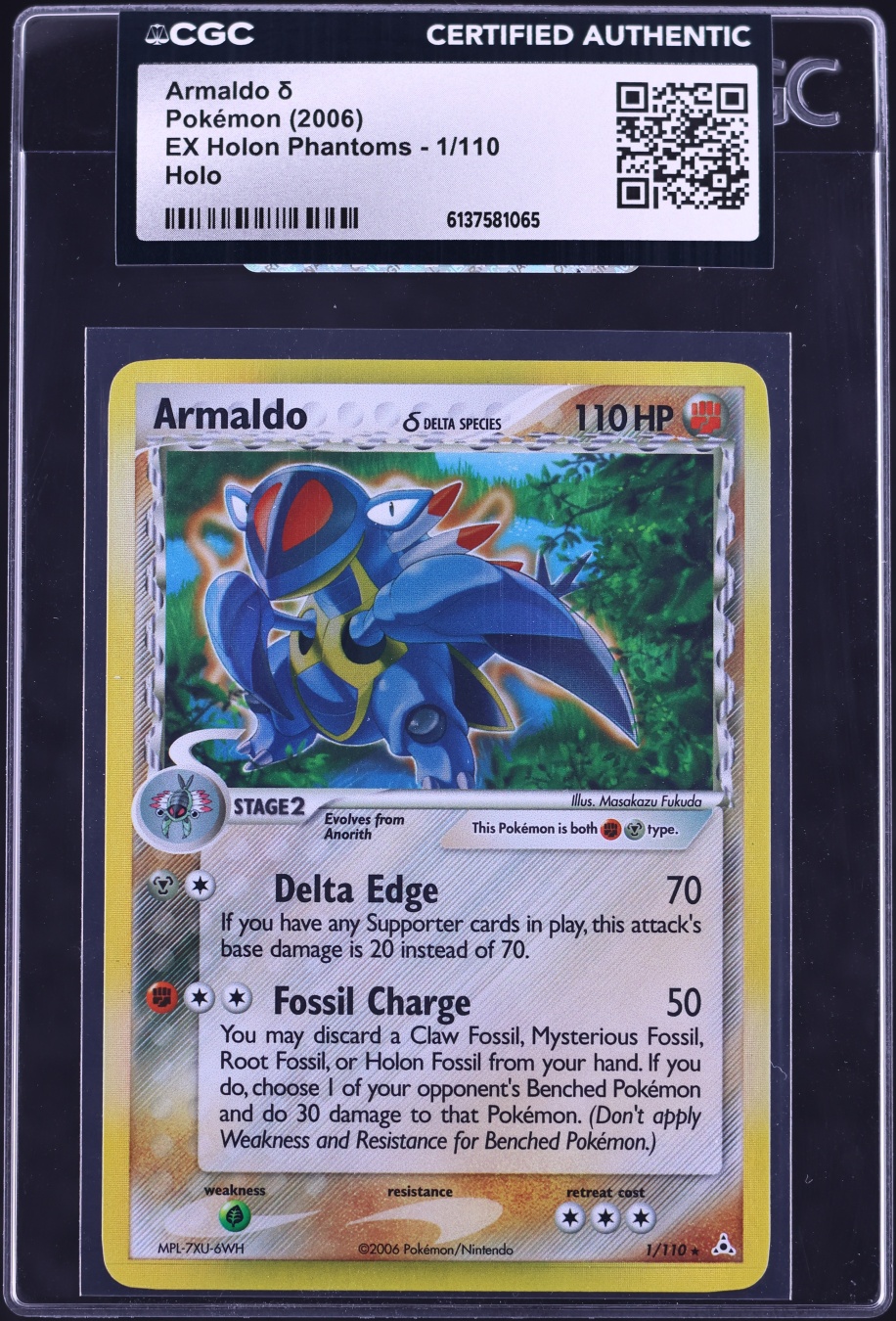 2006 Pokemon EX Holon Phantoms Holo Armaldo #1 CGC AUTH