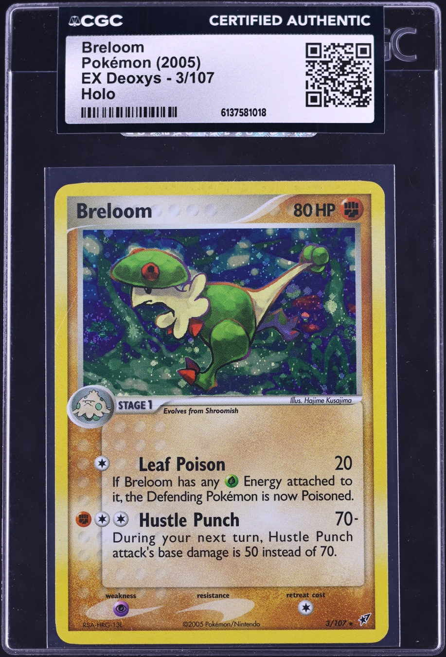 2005 Pokemon EX Deoxys Holo Breloom #3 CGC AUTH