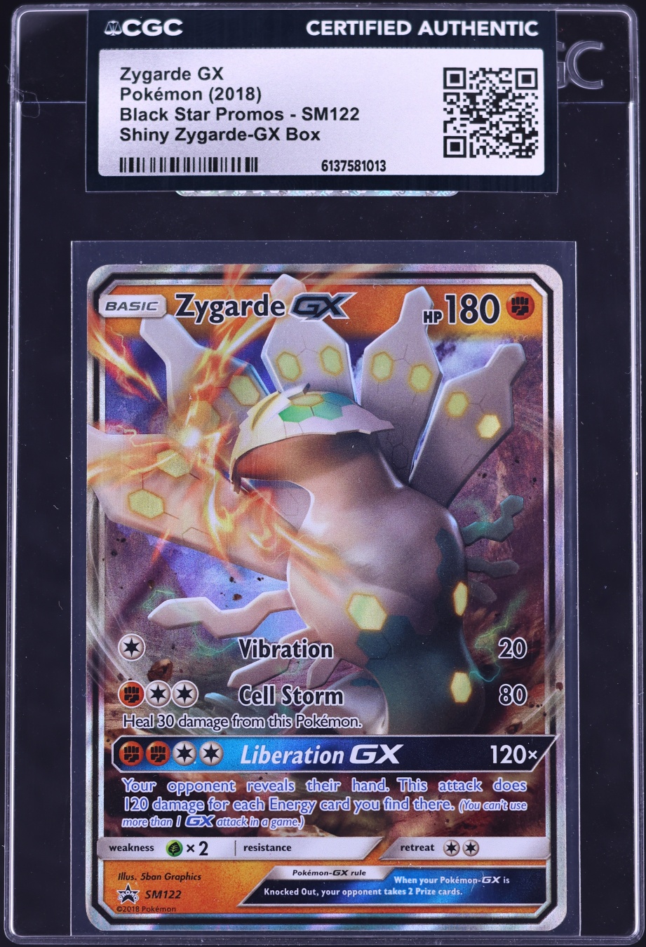 2018 Pokemon Sun & Moon Black Star Promos Zygarde GX #SM122 CGC AUTH