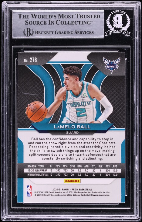 2020 Panini Prizm LaMelo Ball ROOKIE #278 BGS AUTH