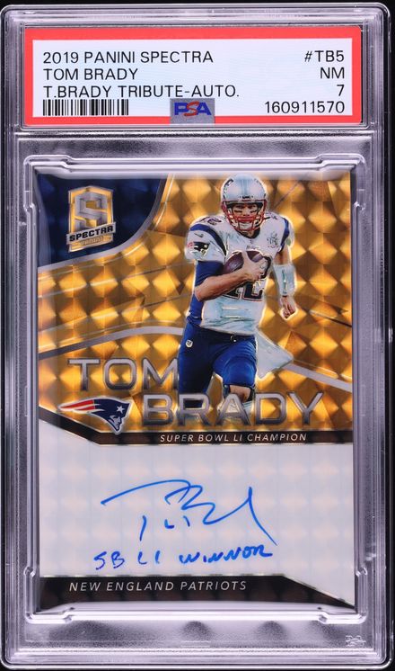2019 Panini Spectra Tribute Tom Brady AUTO 1/4 #TB-5 PSA 7 NRMT