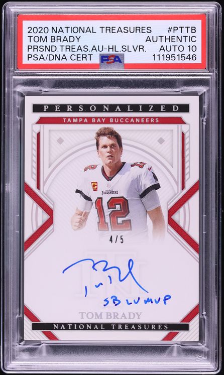 2020 National Treasures Personalized Holo Silver Tom Brady AUTO DNA 10 /5 #PT-TB PSA AUTH