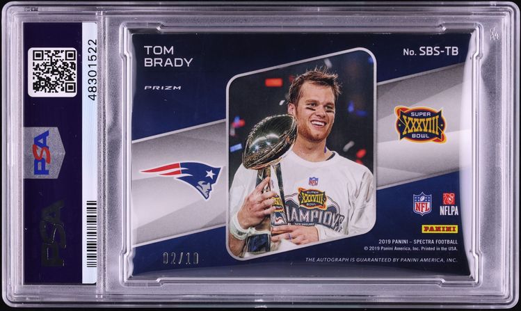 2019 Panini Spectra Super Bowl Champion Tom Brady AUTO /10 #SBS-TB PSA AUTH - Photo 2