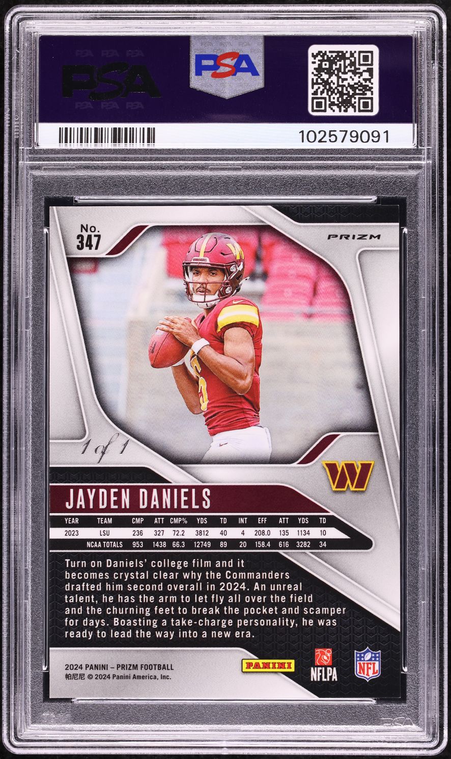 2024 Panini Prizm Choice Nebula Jayden Daniels ROOKIE 1/1 #347 PSA 9 MINT