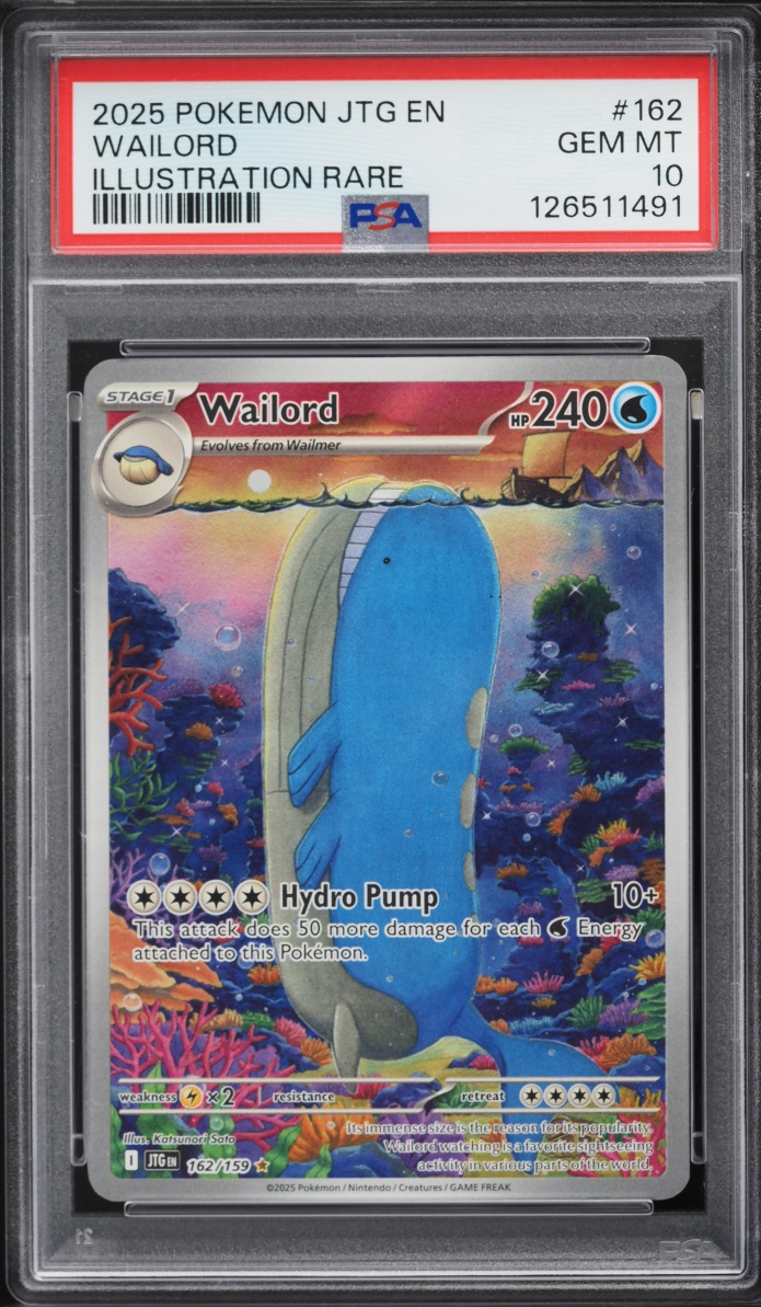 2025 Pokemon Scarlet & Violet Journey Together IR Wailord #162 PSA 10 GEM MINT