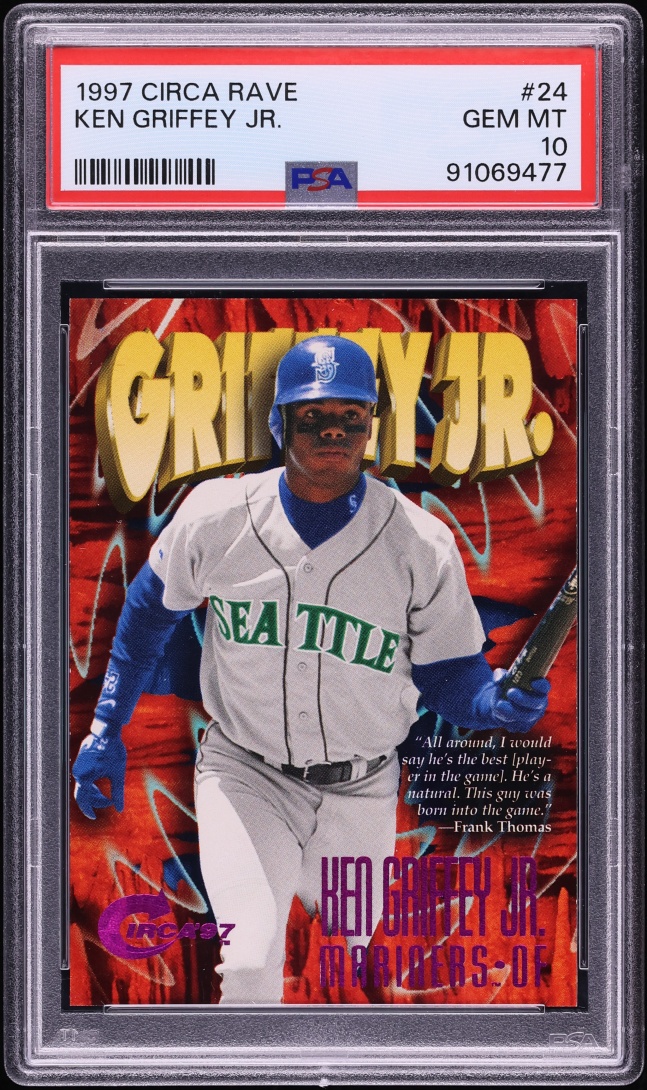 1997 Circa Rave Ken Griffey Jr. /150 #24 PSA 10 GEM MINT - Photo 1