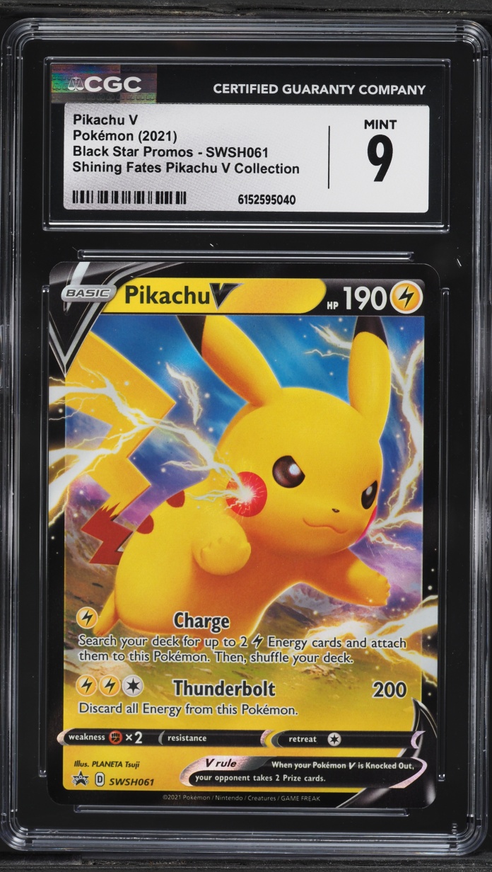 2021 Pokemon Sword & Shield Promo Shining Fates Collection Pikachu V #SWSH061 CGC 9 MINT