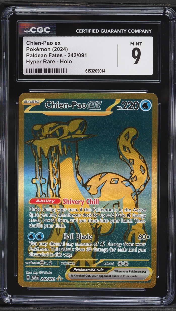 2024 Pokemon Scarlet & Violet Paldean Fates Gold Rare Chien-Pao EX #242 CGC 9 MINT