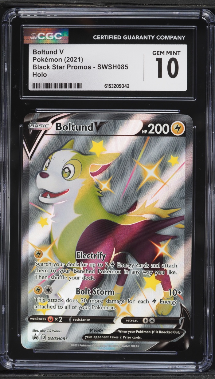 2021 Pokemon Sword & Shield Black Star Promo Full Art Boltund V #SWSH085 CGC 10 GEM MINT