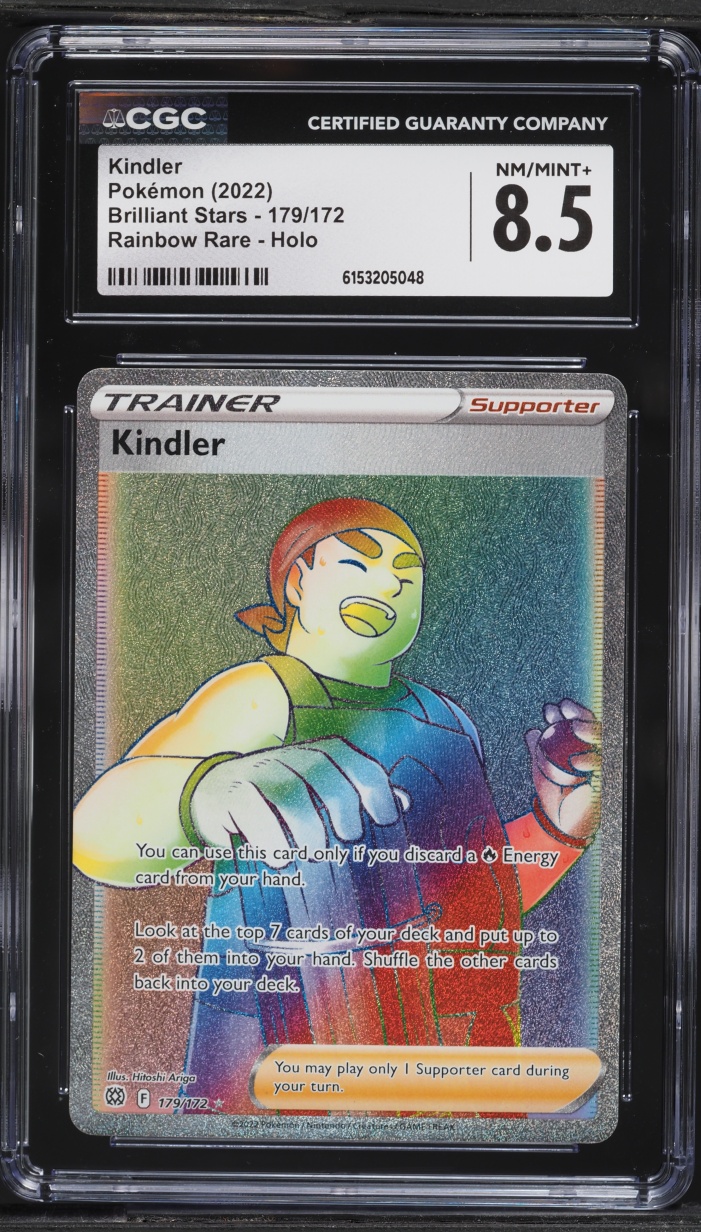 2022 Pokemon Sword & Shield Brilliant Stars Rainbow Rare Kindler #179 CGC 8.5 NM-MT+