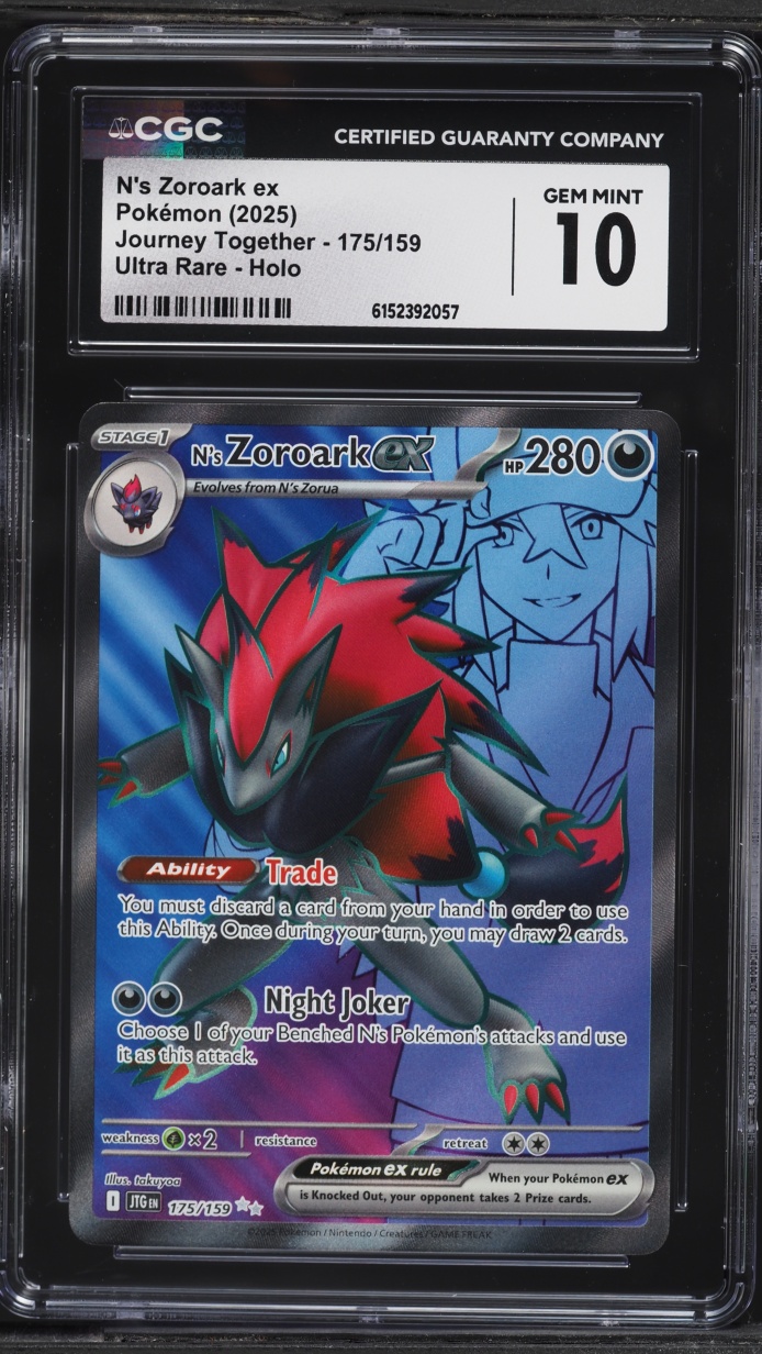 2025 Pokemon Scarlet & Violet Journey Together Full Art N's Zoroark ex #175 CGC 10 GEM MINT